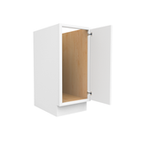 Slim Shaker Oatmeal - 15 Inch Full Height Single Door Base Cabinet - 15" Width x 34.5" Height x 24" Depth