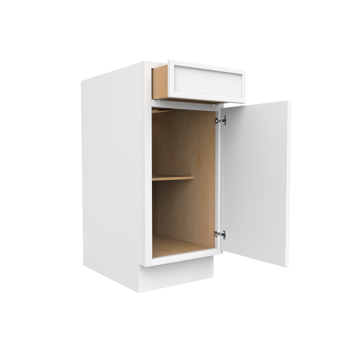 Slim Shaker Oatmeal - 15 Inch Single Door Base Cabinet - 15" Width x 34.5" Height x 24" Depth