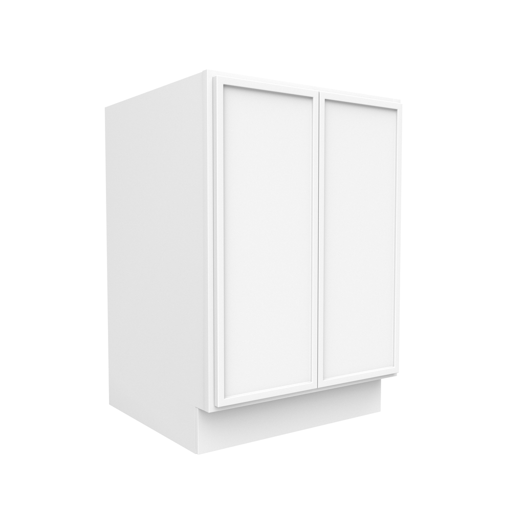 Slim Shaker Oatmeal - 24 Inch Full Height Double Door Base Cabinet - 24