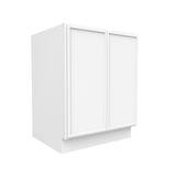 Slim Shaker Oatmeal - 27 Inch Full Height Double Door Base Cabinet - 27" Width x 34.5" Height x 24" Depth