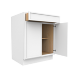 Slim Shaker Oatmeal - 27 Inch Double Door Base Cabinet - 27" Width x 34.5" Height x 24" Depth