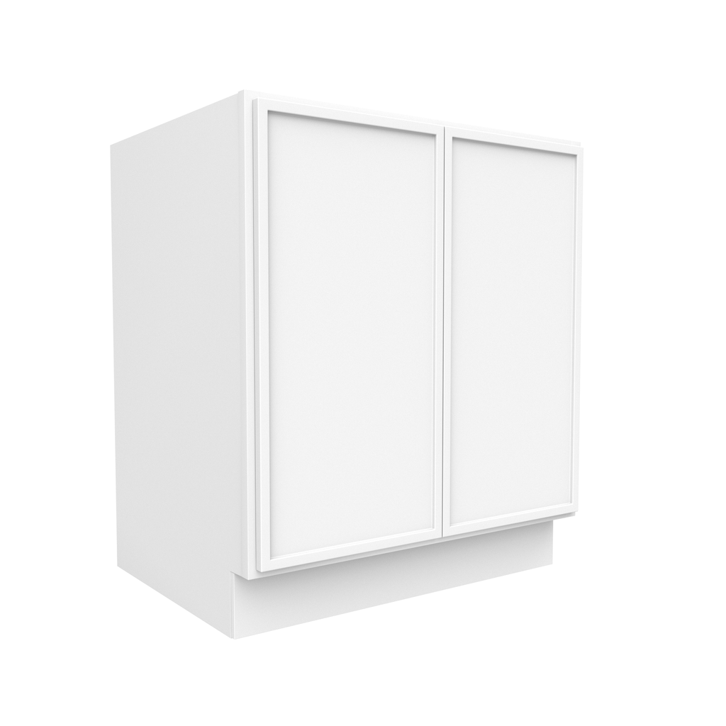 Slim Shaker Oatmeal - 30 Inch Full Height Double Door Base Cabinet - 30