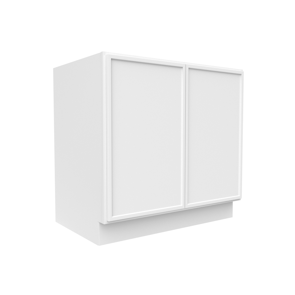 Slim Shaker Oatmeal - 33 Inch Full Height Double Door Base Cabinet - 33