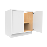Slim Shaker Oatmeal - 33 Inch Full Height Double Door Base Cabinet - 33" Width x 34.5" Height x 24" Depth