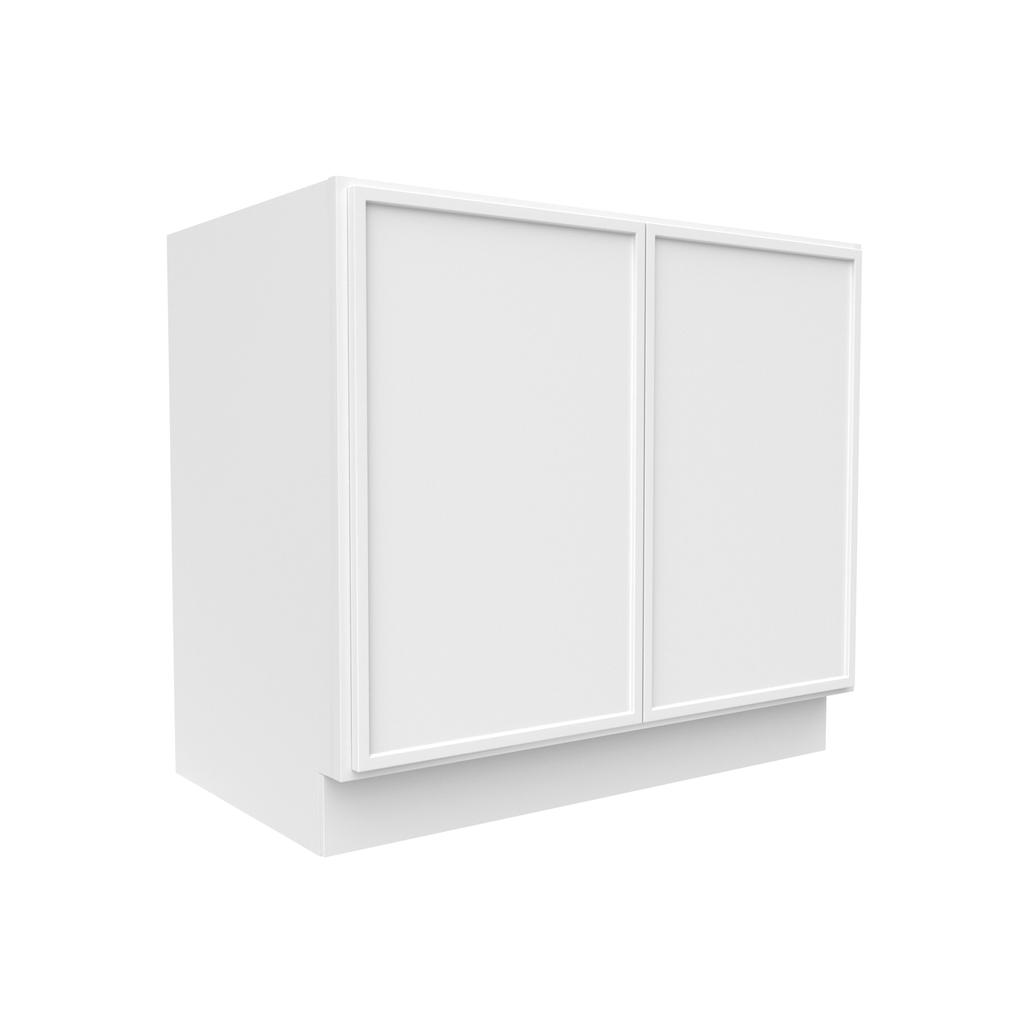 Slim Shaker Oatmeal - 39 Inch Full Height Double Door Base Cabinet - 39