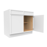 Slim Shaker Oatmeal - 39 Inch Double Door Base Cabinet - 39" Width x 34.5" Height x 24" Depth