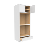 Slim Shaker Oatmeal - 33 Inch Double Oven Tall Cabinet - 33" Width x 84" Height x 24" Depth