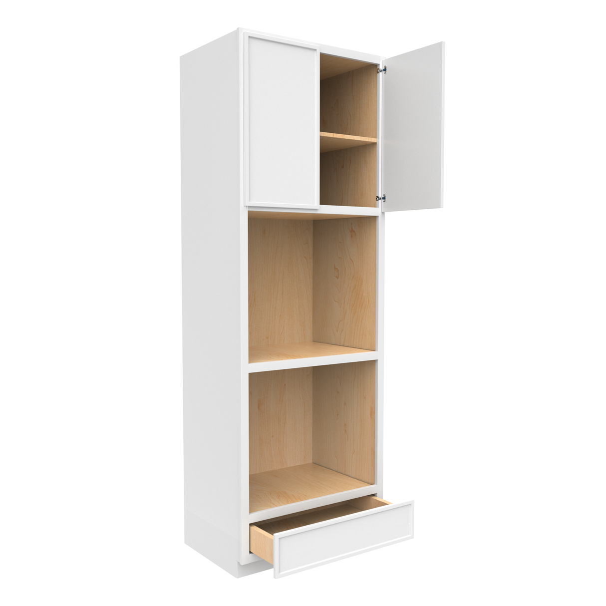 Slim Shaker Oatmeal - 33 Inch Double Oven Tall Cabinet - 33" Width x 96" Height x 24" Depth