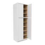 Slim Shaker Oatmeal - 30 Inch Double Door Pantry Tall Cabinet - 30" Width x 90" Height x 24" Depth