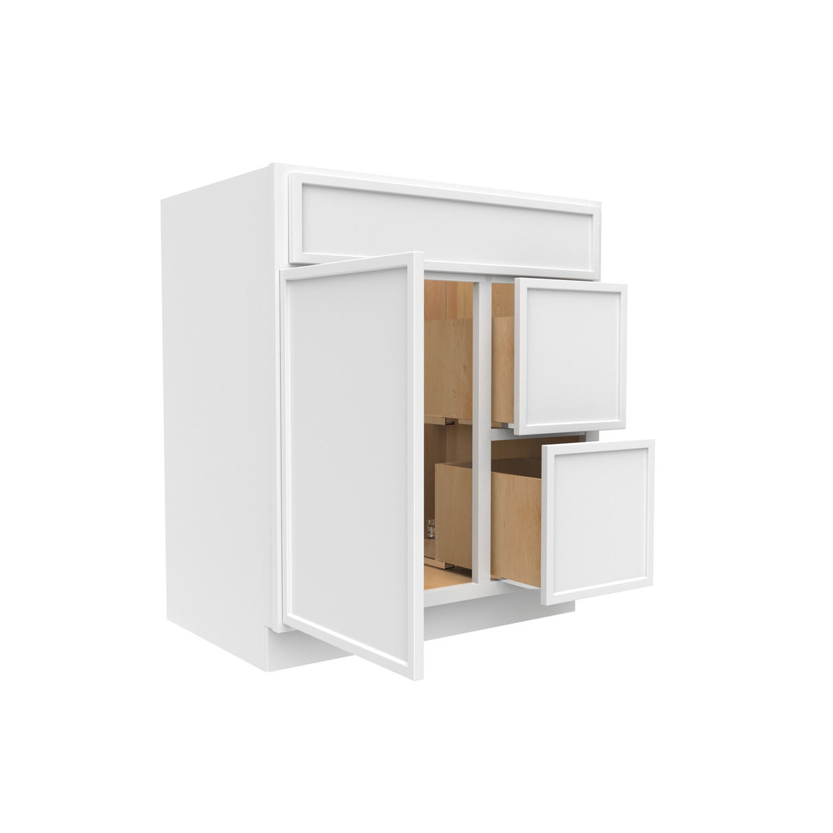 Slim Shaker Oatmeal - 30 Inch Vanity Sink Drawer Base Cabinet - 30" Width x 34.5" Height x 21" Depth