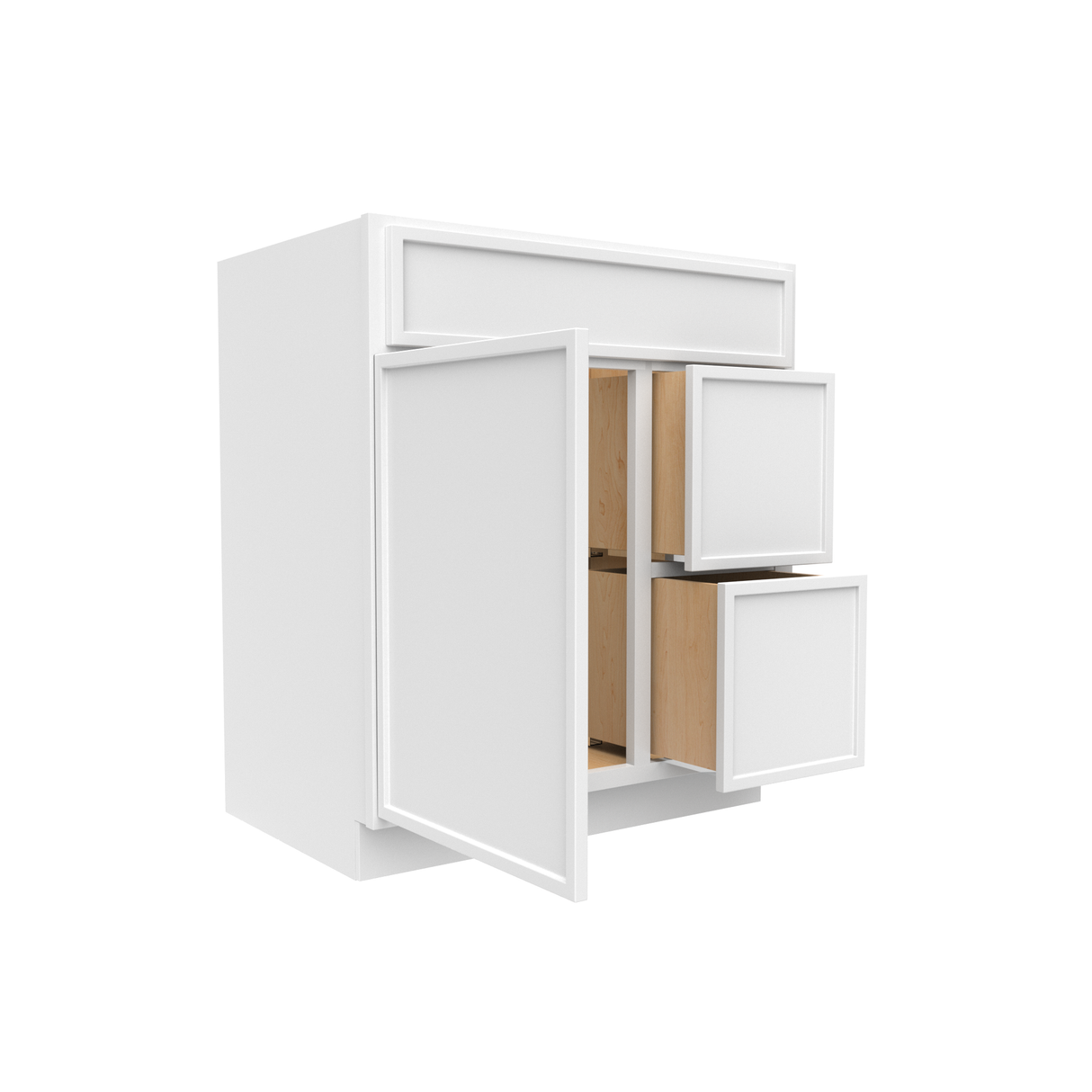 Slim Shaker Oatmeal - 30 Inch Vanity Sink Drawer Base Cabinet - 30" Width x 34.5" Height x 21" Depth