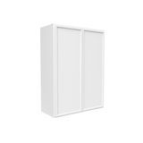 Slim Shaker Oatmeal - 27 Inch Height Double Door Wall Cabinet - 27" Width x 36" Height x 12" Depth