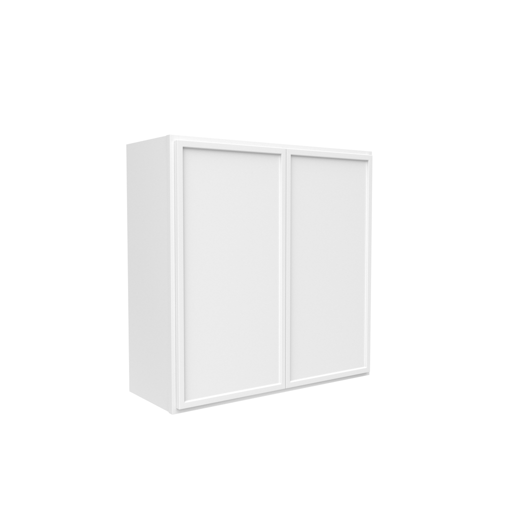 Slim Shaker Oatmeal - 30 Inch Height Double Door Wall Cabinet - 30