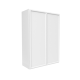Slim Shaker Oatmeal - 30 Inch Height Double Door Wall Cabinet - 30" Width x 42" Height x 12" Depth
