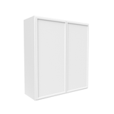 Slim Shaker Oatmeal - 33 Inch Height Double Door Wall Cabinet - 33" Width x 36" Height x 12" Depth