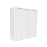 Slim Shaker Oatmeal - 36 Inch Height Double Door Wall Cabinet - 36" Width x 36" Height x 12" Depth