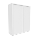 Slim Shaker Oatmeal - 36 Inch Height Double Door Wall Cabinet - 36" Width x 42" Height x 12" Depth
