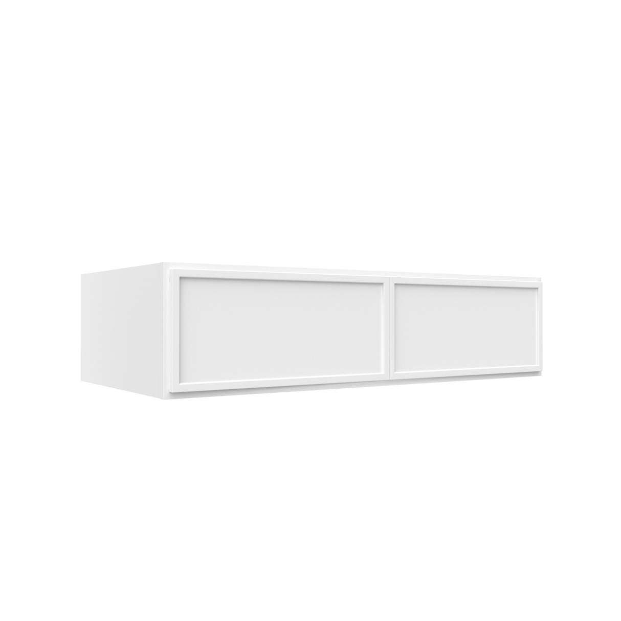 Slim Shaker Oatmeal - 48 Inch Deep Double Door Wall Cabinet - 48" Width x 12" Height x 24" Depth
