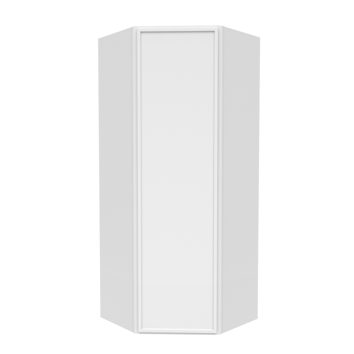 Slim Shaker Oatmeal - 24 Inch Diagonal Corner Wall Cabinet - 24" Width x 42" Height x 12" Depth