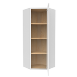 Slim Shaker Oatmeal - 24 Inch Diagonal Corner Wall Cabinet - 24" Width x 42" Height x 12" Depth
