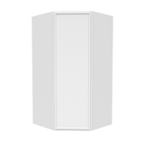 Slim Shaker Oatmeal - 27 Inch Diagonal Corner Wall Cabinet - 27" Width x 36" Height x 15" Depth