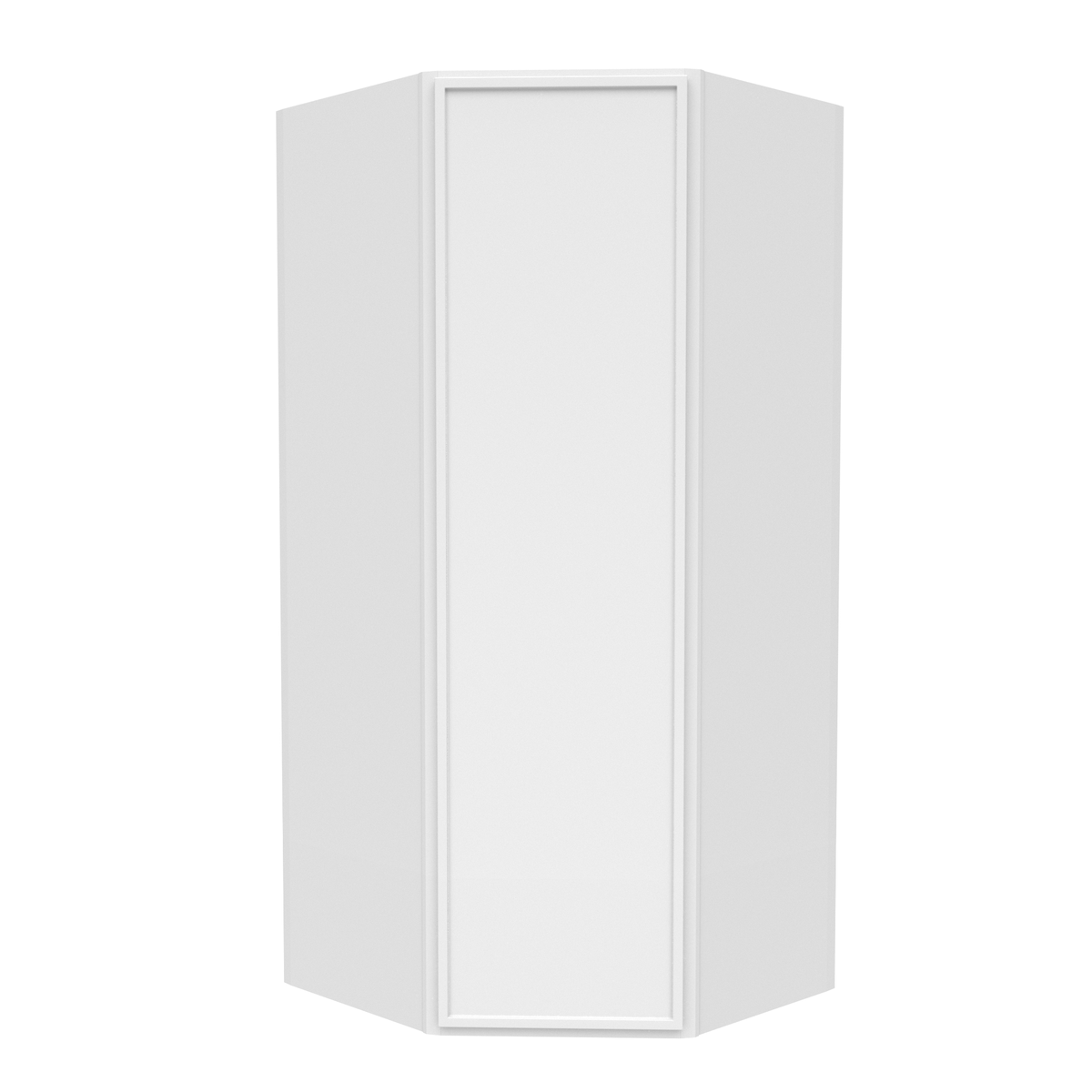Slim Shaker Oatmeal - 27 Inch Diagonal Corner Wall Cabinet - 27" Width x 42" Height x 15" Depth
