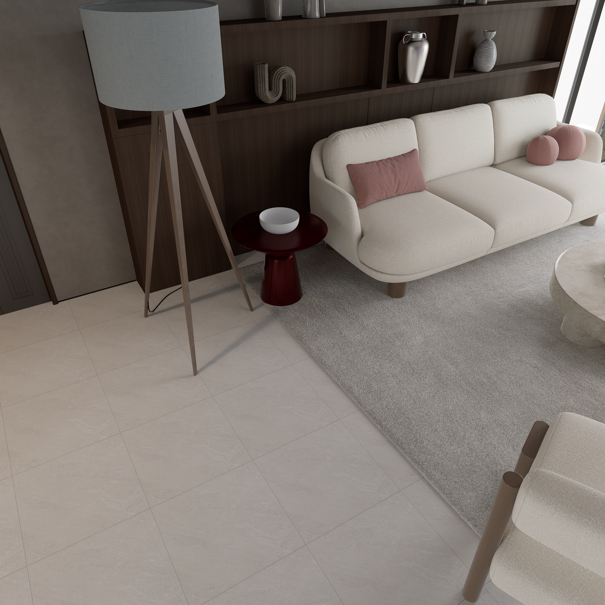 13 X 13 In Lumino Ivory Matte Pressed Glazed Porcelain Tile