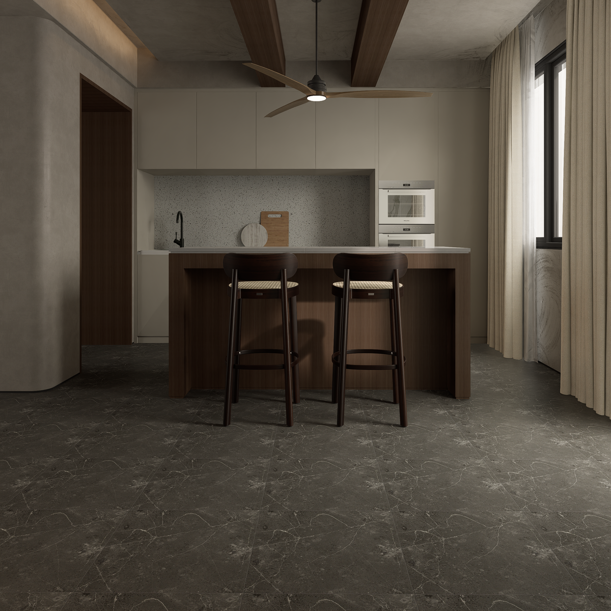 13 x 13 in Lumino Carbon Matte Pressed Glazed Porcelain Tile