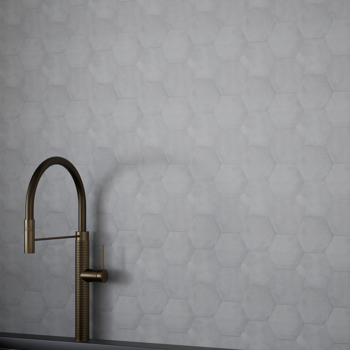 7 in Form Ice Hexagon Matte Pressed Glazed Porcelain Tile