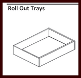 HCI - BLACK ONYX SHAKER RTA - ROLL OUT TRAYS 24" - FITS A 24"W CABINET 4"H X 21"D X 20"W - ROT24