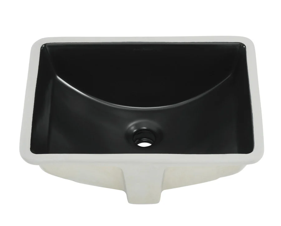 Plaisir 18.5" Rectangle Undermount Bathroom Sink in Matte Black