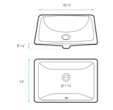 Plaisir 18.5" Rectangle Undermount Bathroom Sink in Matte Black