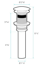 Residential Pop Up Sink Drain 1.75 - Chrome