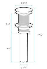 Residential Non-Overflow Pop Up Sink Drain 1.75 in Matte Black