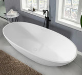 Wellfor - 65" Stone Resin Solid Surface Flat Bottom Freestanding Bathtub - FS303-1650