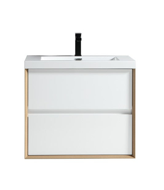 Kingdee 30'' Floating Bathroom Vanity With Acrylic Sink Top - SLIM-30-GW