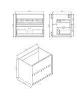 Kingdee 30'' Floating Bathroom Vanity With Acrylic Sink Top - SLIM-30-GW