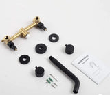2-Handle Wall Mount Bathroom Faucet with Level Handles in Matte Black - WB-FA057MB