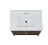 Reese 30" Vanity Combo single Sink Bath Vanity in Mocha with White Cultured Marble Top