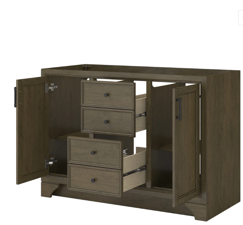 Lanagan 48 in Shaded Timber Bathroom Vanity Base Cabinet with VC top