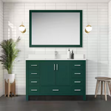 Jacques 48 in. W x 22 in. D Green Bath Vanity and White Quartz Top