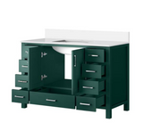 Jacques 48 in. W x 22 in. D Green Bath Vanity and White Quartz Top