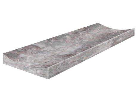4 x 12 in Sereno Burgundy Fluto Honed Marble Tile, fluted face