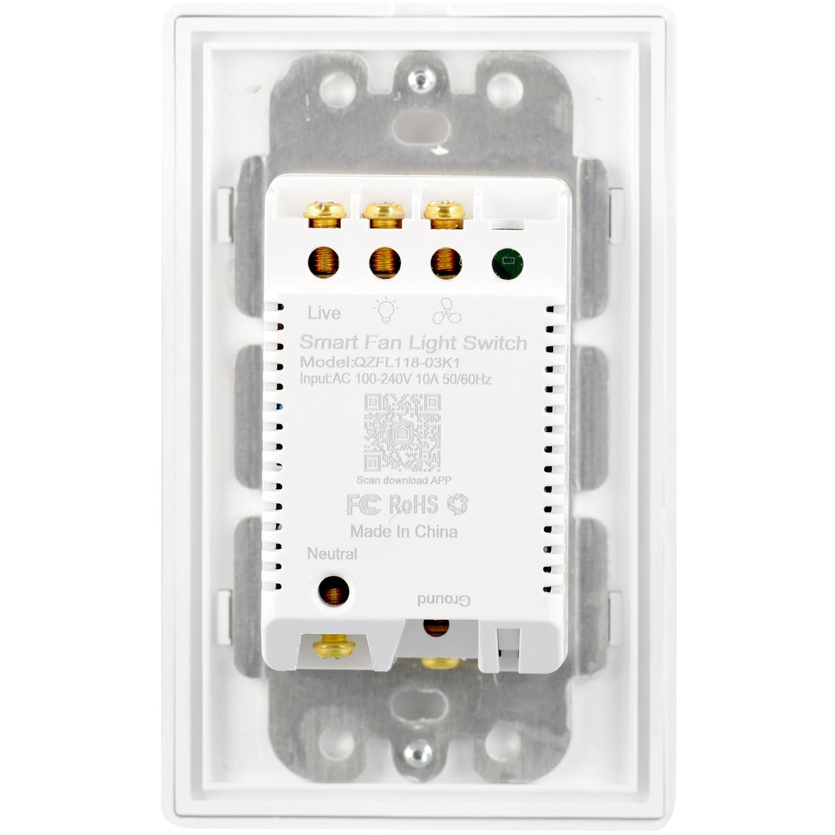 Pilot Smart Wall Switch For Ceiling Fans(1-Gang), Google Assistant, and Siri Shortcuts, Works with Amazon Alexa