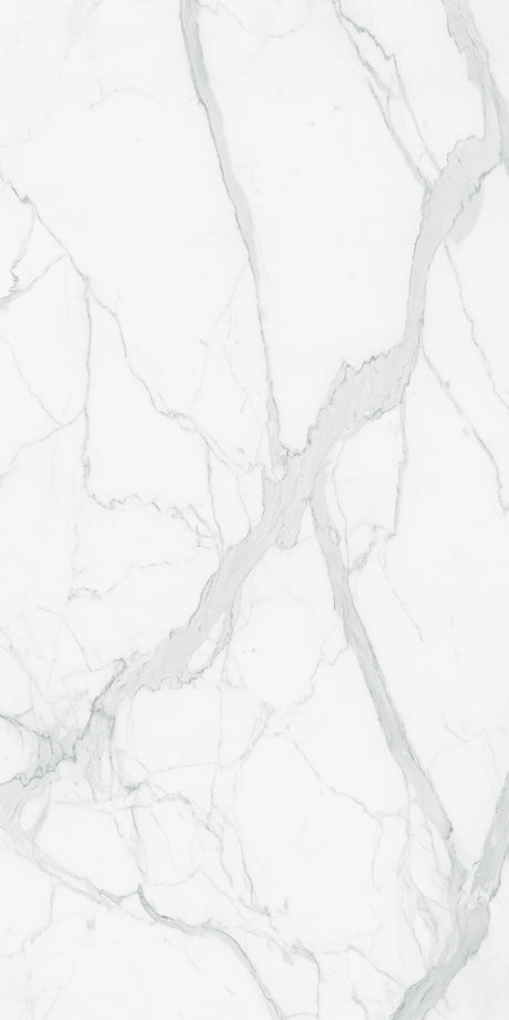 63 x 126 in Majesto Statuario Block 16 Bookmatch Cut Honed 6 mm, full slab face