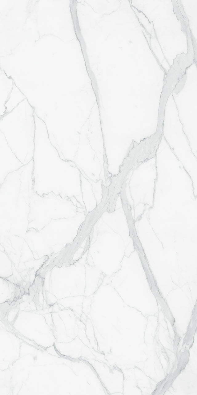 63 x 126 in Majesto Statuario Block 16 Bookmatch Cut Honed 6 mm, full slab face