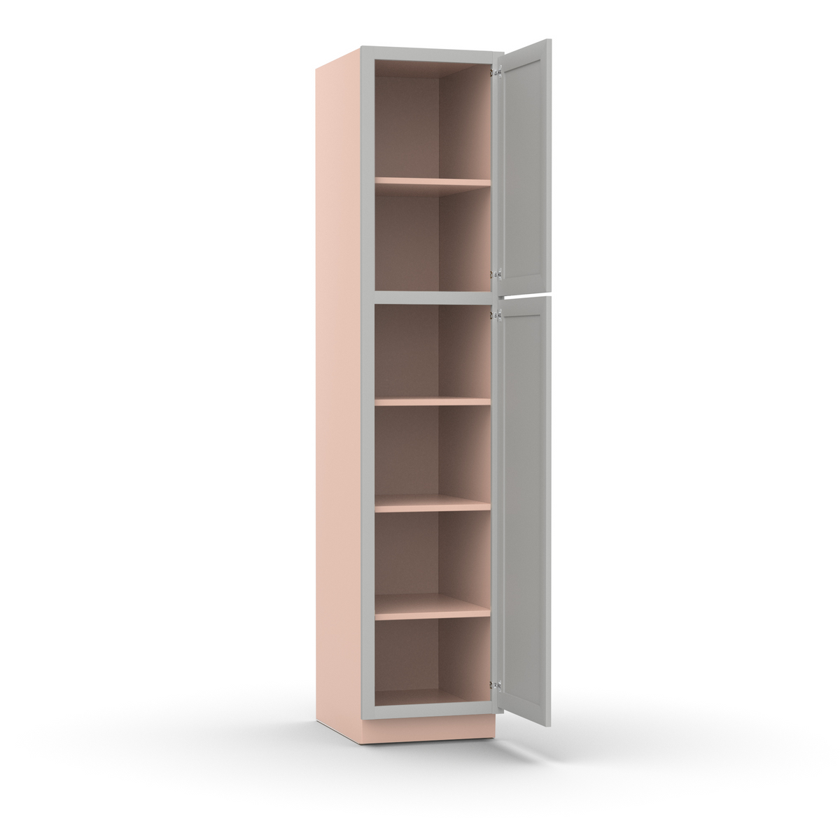 Liberty Shaker Ashen - 18 Inch Single Door Pantry Tall Cabinet - 18" Width x 84" Height x 24" Depth