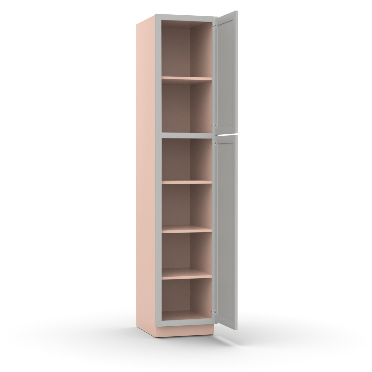 Liberty Shaker Ashen - 18 Inch Single Door Pantry Tall Cabinet - 18" Width x 90" Height x 24" Depth