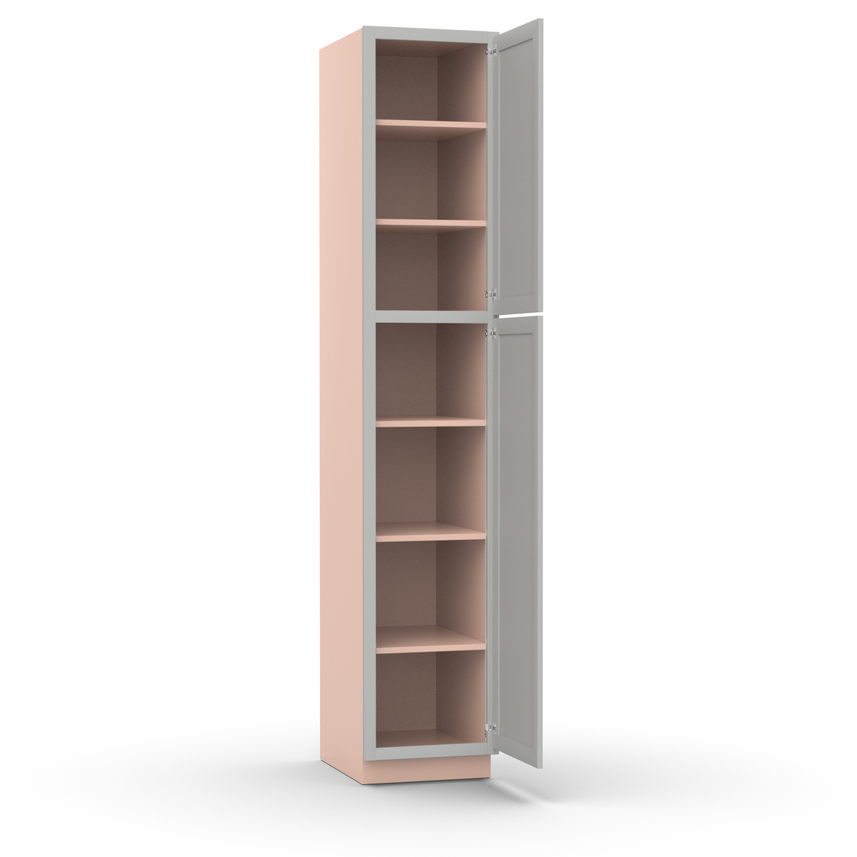 Liberty Shaker Ashen - 18 Inch Single Door Pantry Tall Cabinet - 18" Width x 96" Height x 24" Depth