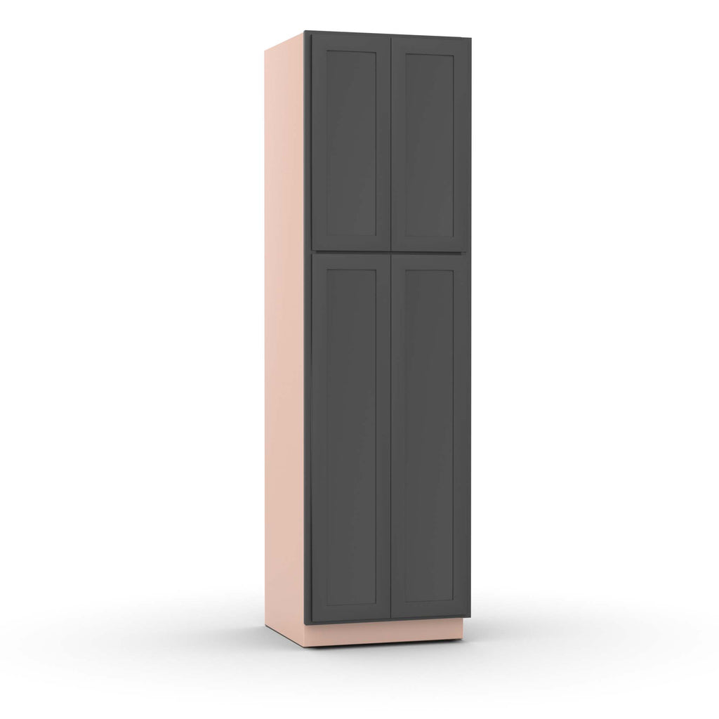 Liberty Shaker Grey - 24 Inch Double Door Pantry Tall Cabinet - 24